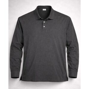Vintage Brooks Brothers Polo Shirt Mens XXL Long Sleeve Cotton Gray Casual
